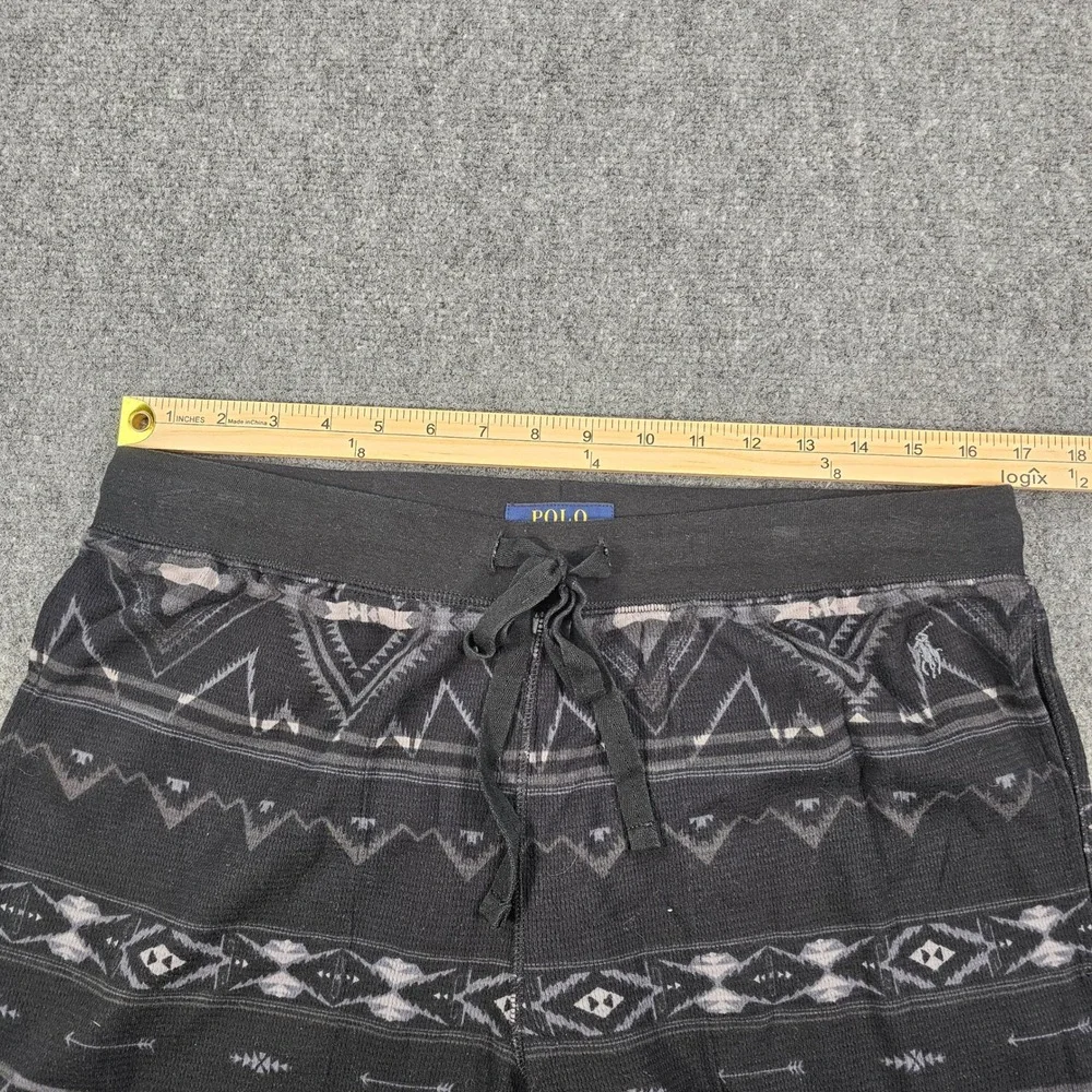 Polo‎ Ralph Lauren Mens Pajama Lounge Pants Black Aztec Print Drawstring XL